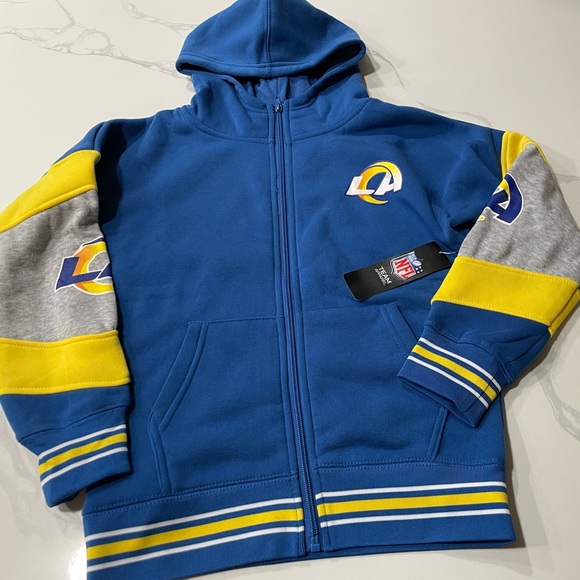 Los Angeles Rams Youth Full Zip Hooded Sweatshirt Retails For $85